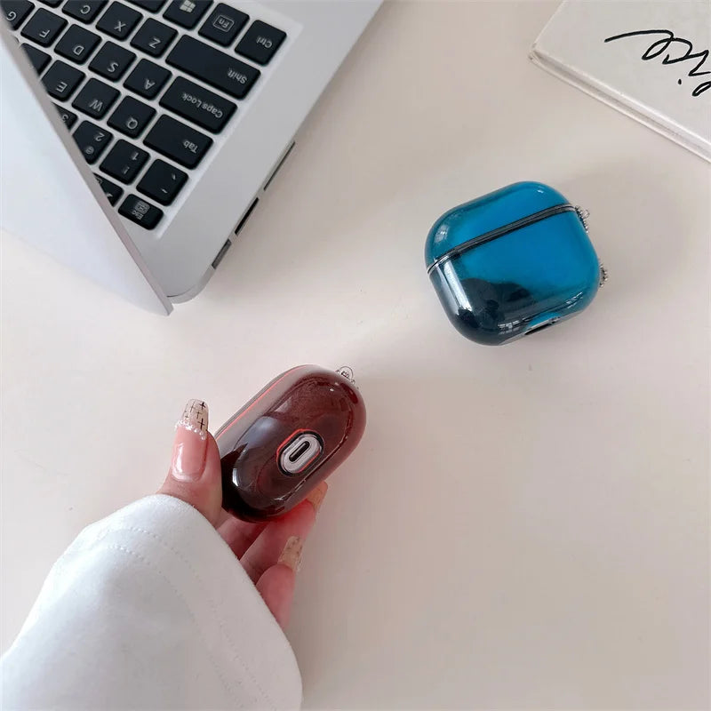 Luminous Shiny Quicksand Earphone Case Cover for Airpods Airpod Pro 4 3 2 Luxury Headphone Moving Sand Funda Protective Hard Bag