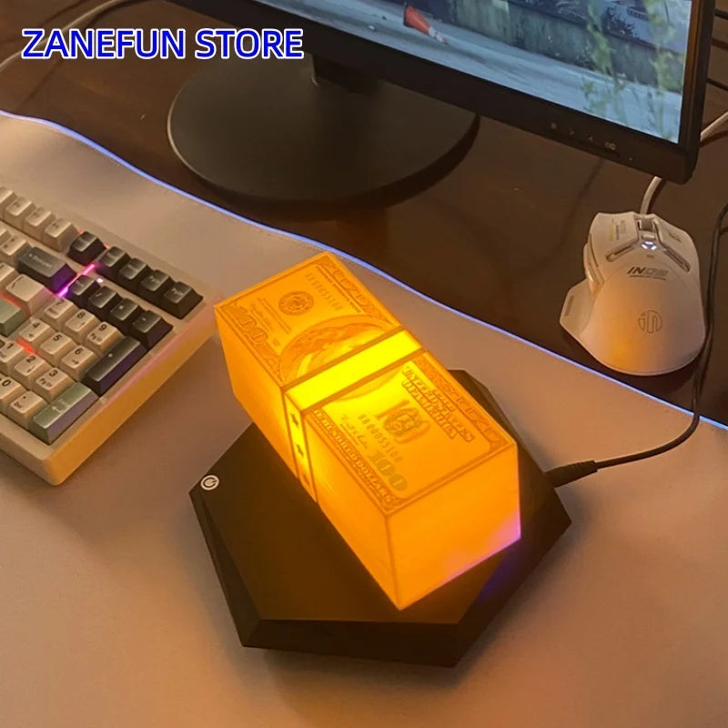 Levitating Dollars Magnetic Levitation 360° Free Rotation Floating Dollars Night Light Creative Gift Office Bedroom Home Decor